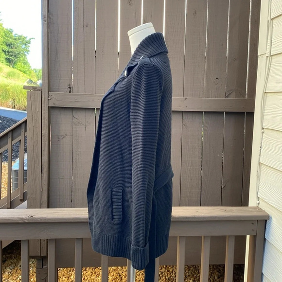 🌸Calvin Klein long cardigan with tie waist in black - Picture 7 of 10